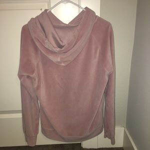 Pink velvet hoodie